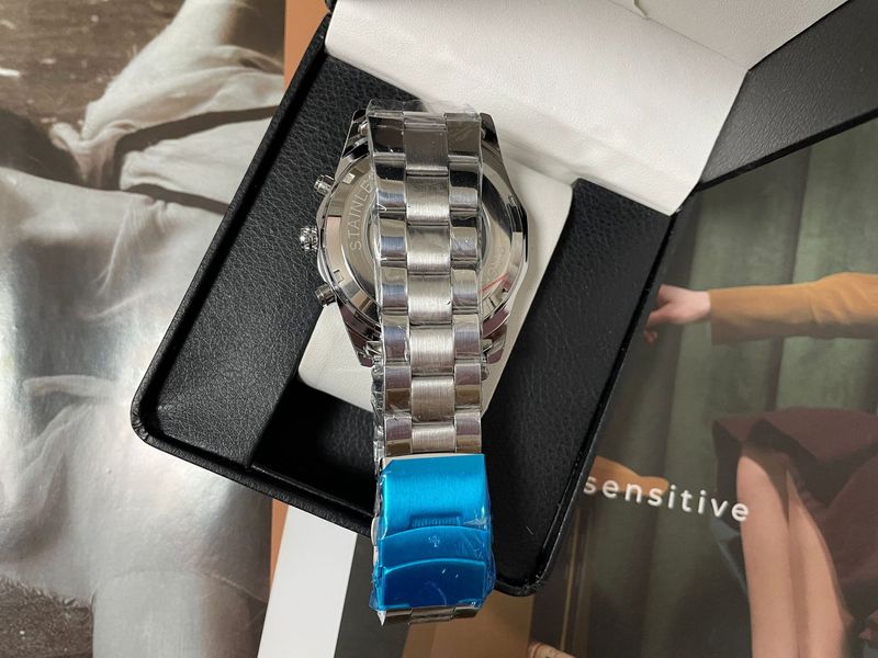 Montre mécanique squelette automatique pour homme avec bracelet en acier inoxydable - Fonction heure universelle, cadran de 50 mm, bracelet en acier résistant à l'eau_voghion.com