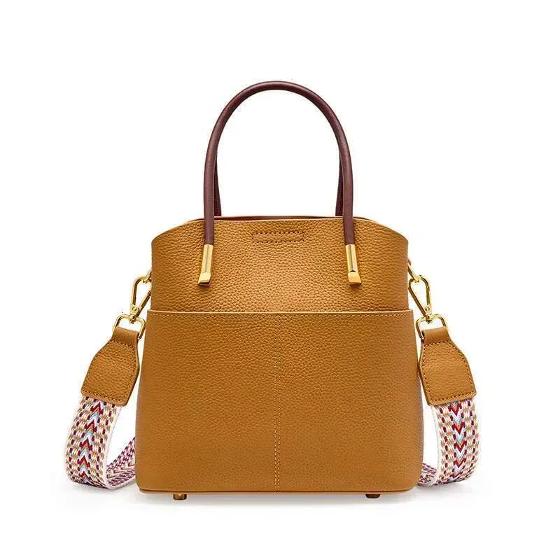 Borsa a secchiello di alta qualità originale Zency da donna, versatile, in pelle, con tracolla, stile High Sense_voghion.com