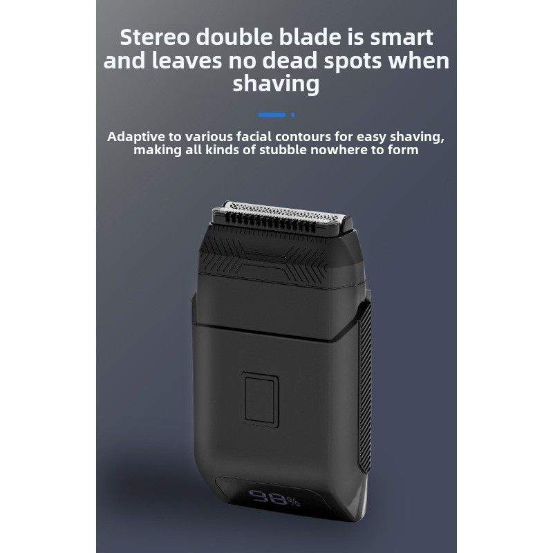 Aparat de ras electric cu piston pentru bărbați, cu afișaj digital USB, cuțit dublu, dispozitiv de albire a capului de chelie, artefact pentru capul chel_voghion.com