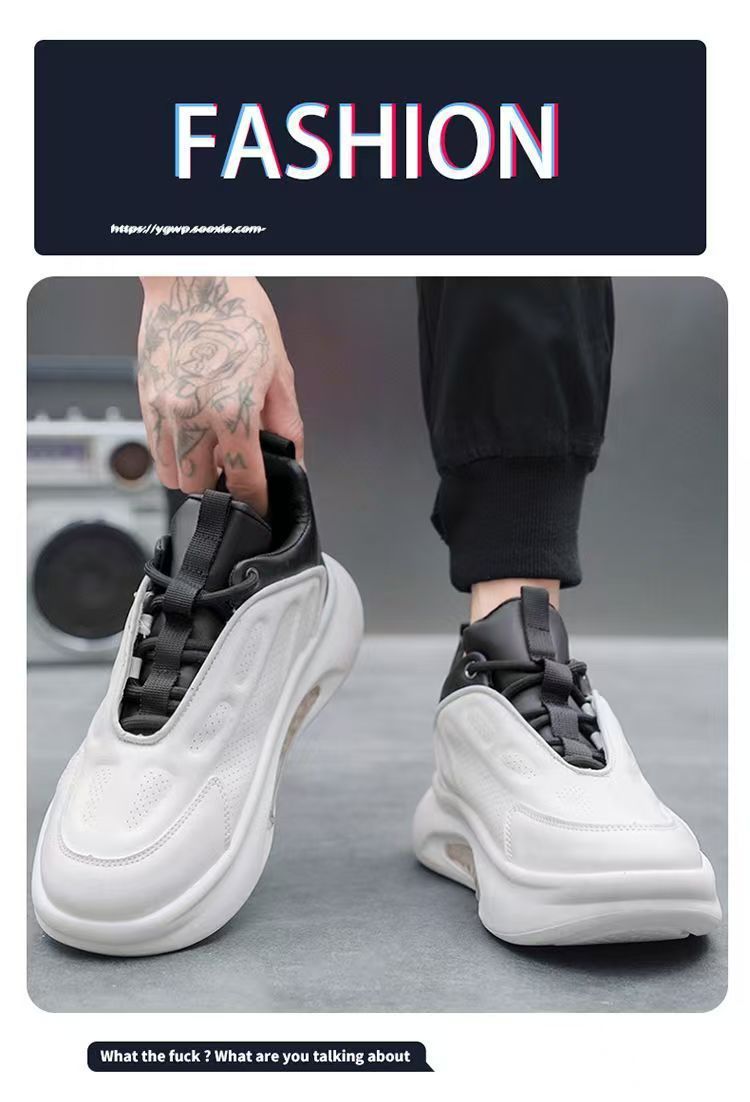 Men's Fashion Sneakers With Cushioned Insoles - Breathable Casual Shoes For Daily Wear & Light Sports (White/Black-Orange/Black-White)_voghion.com