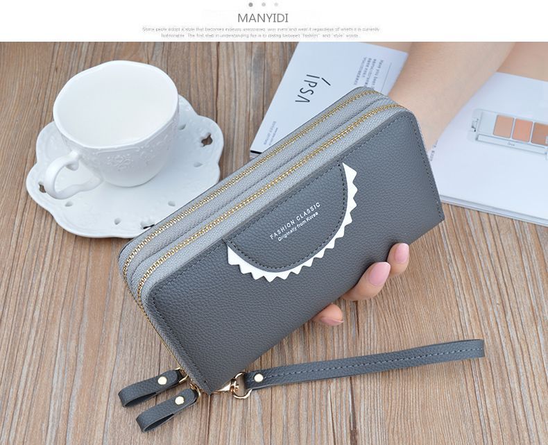 New Zipper Women's Long Handheld with Large Capacity Double Layer Wallet Fashion Mom Phone Bag_voghion.com