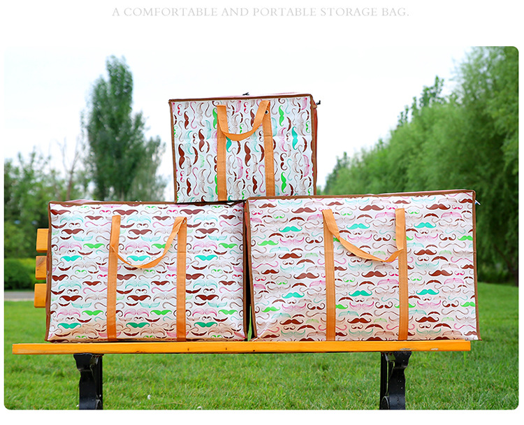 Moving bag woven bag quilt storage bag non-woven thickened portable large capacity moving packing bag luggage bag_voghion.com