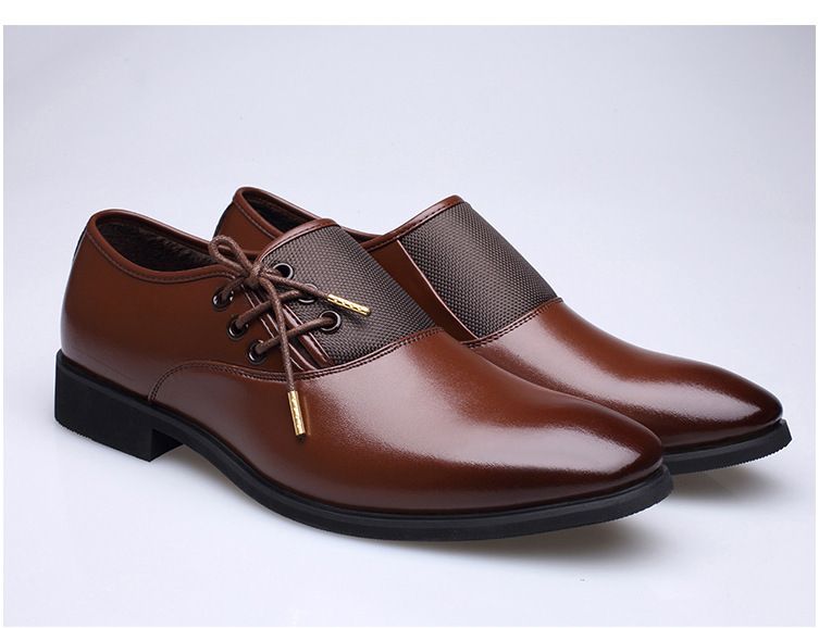 Muška svečana haljina, britanske vintage šiljaste muške trendi boje, prozračne ležerne svijetle kožne poslovne vudbene cipele, jednostruke kožne cipele_voghion.com