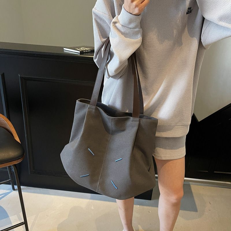 Fashion Casual Tote For Women 2025 Spring New Korean Style Large Capacity Office Commute Shoulder Bag_voghion.com