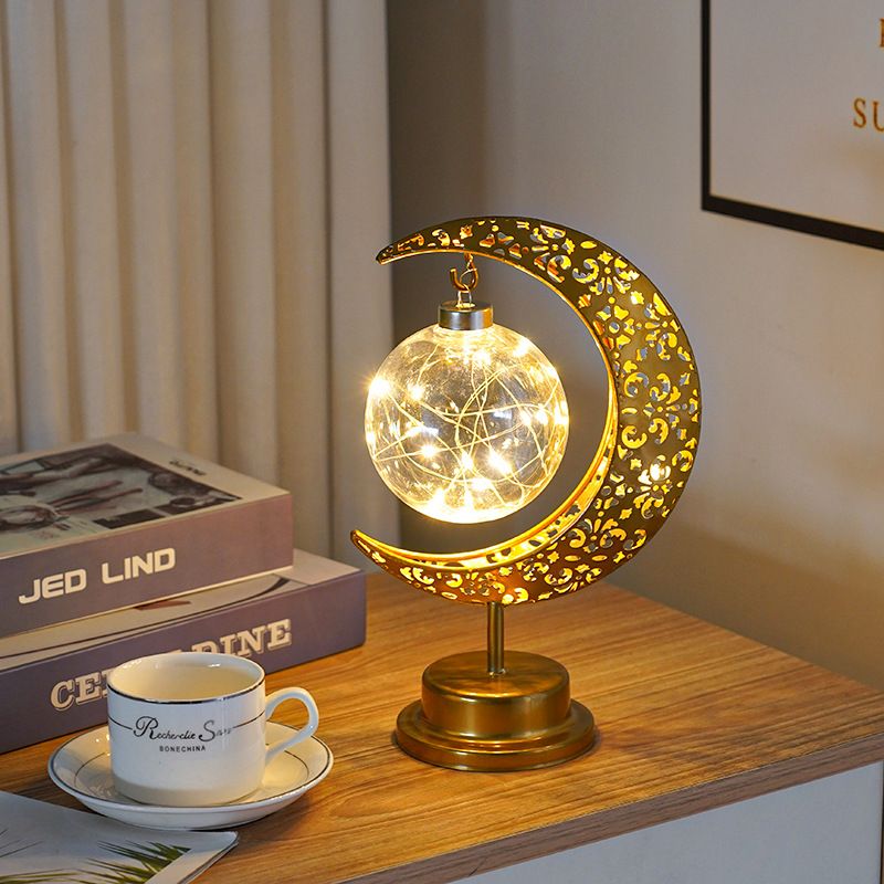 Stelle colorate in ferro battuto a LED, luna, palline rotonde, piccole luci notturne, lampade da tavolo decorative per camera da letto, luci sagomate_voghion.com