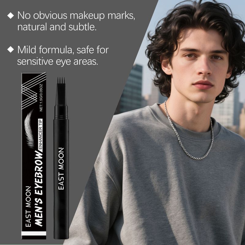 Men's Four-Prong Eyebrow Pencil Daily Color-Enhancing Shaping Natural Smooth Brow_voghion.com
