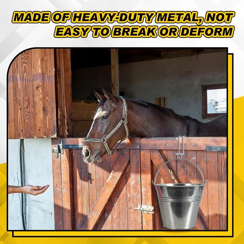 Forniture per stalle per cavalli, gancio per secchio robusto portatile senza punzonatura, rastrelliera in ferro_voghion.com