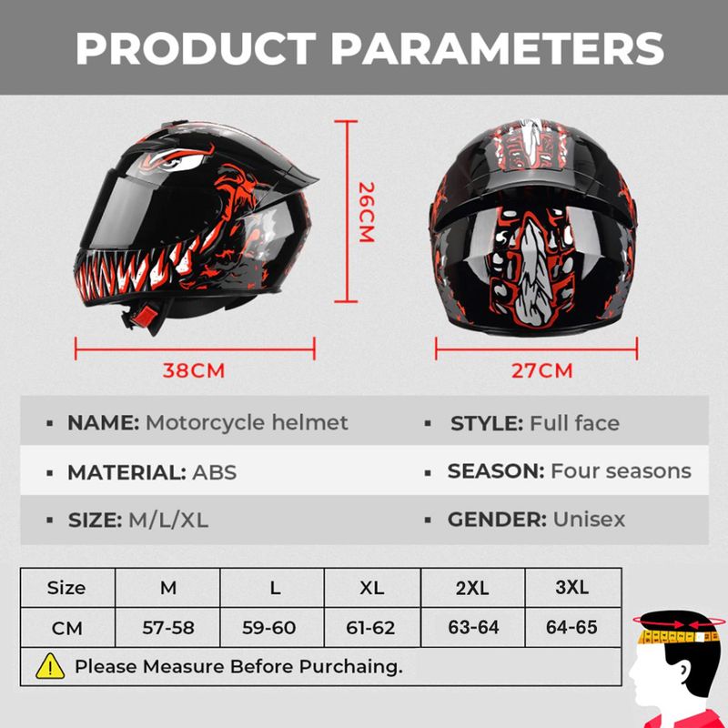 Motorradhelm Clown Full Face Racing Motocross Helm Flip Up Moto Erwachsene Motorrad Street Touring Reiten Casco Capacete_voghion.com