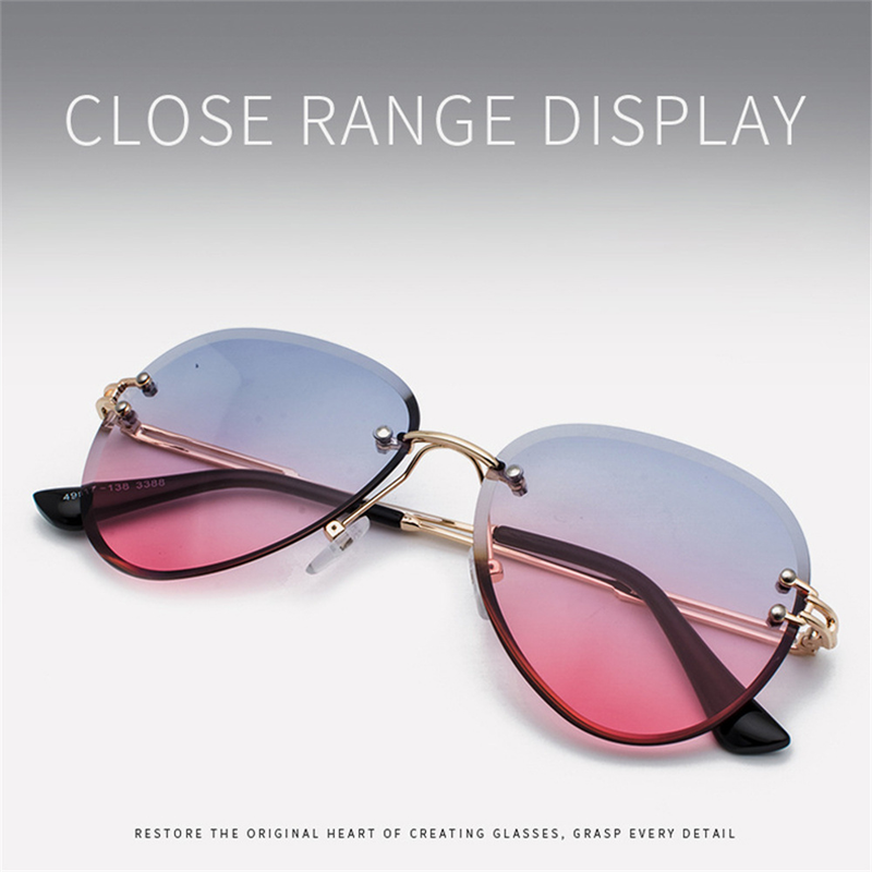 Zilead Randlose Metall Sonnenbrille Mode Farbverlauf Sonnenbrille Frauen Vogue Lunette De Soleil Femme Vintage Zonnebril_voghion.com