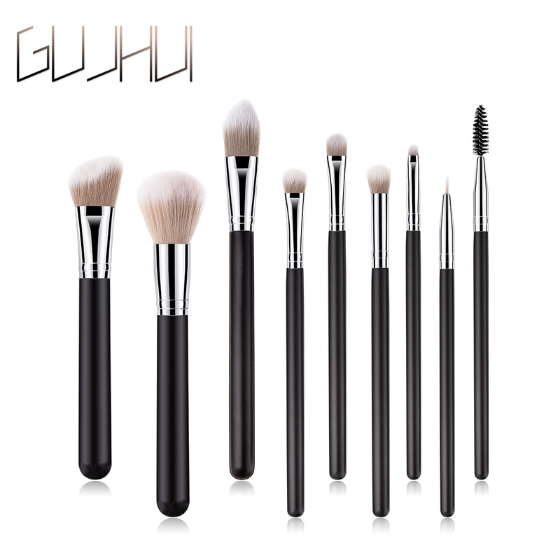 7pcs/9pcs/14pcs makeup brushes, makeup tools, eye set, eyeshadow brush, black and silver brush GUIHUI_voghion.com