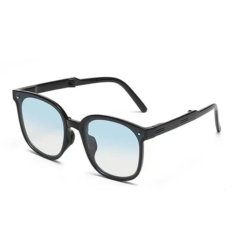 Modische, zusammenklappbare Sonnenbrille mit Etui für Damen, modische, polarisierte UV-Brille mit Luftpolster_voghion.com