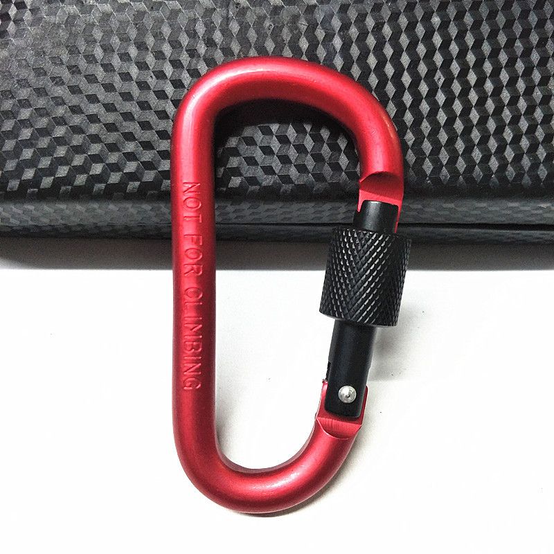 8cm D-shaped Locking Carabiner Aluminum Alloy Keychain Outdoor Safety Lock Colorful Nut Hanging Backpack Buckle_voghion.com