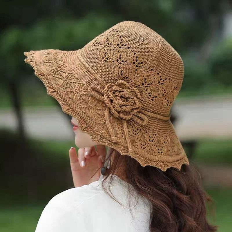 Chapeau de pêcheur tendance pour femme et fille, pare-soleil, seau, large bord, nœud papillon, Panama, pare-soleil, printemps, été_voghion.com
