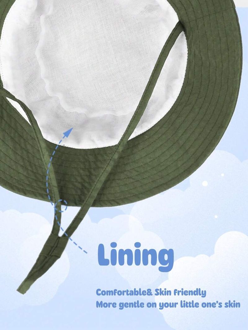 1pc Baby Sonnenhut Lächeln Gesicht Kleinkind Jungen Mädchen Eimer Hut UPF 50 + Sonnenschutz_voghion.com