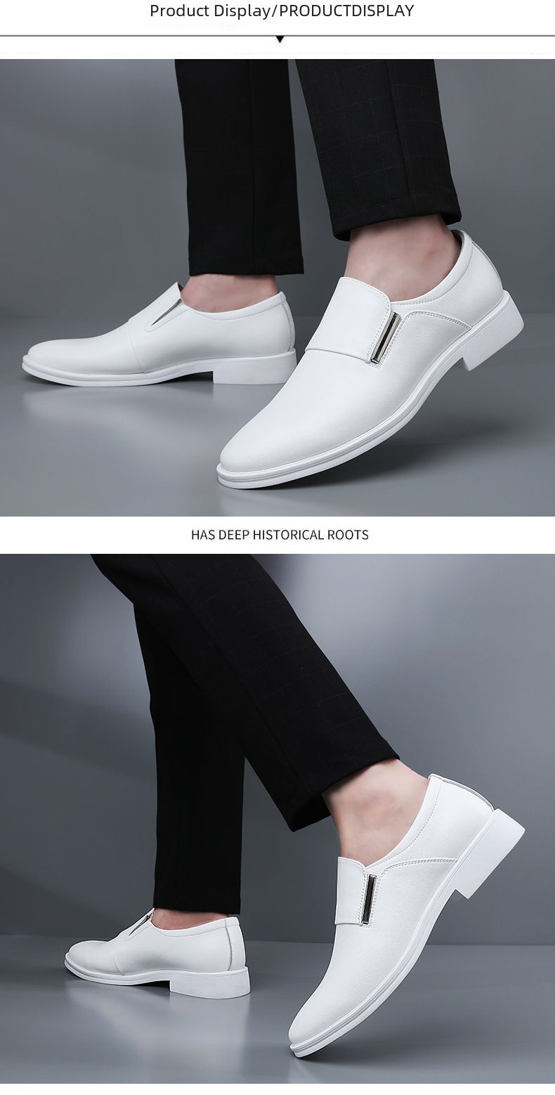 Herren Abendschuhe Herren Britisches Leder Spitz Jugend Lederschuhe Weiße Schuhe Einzelschuhe_voghion.com