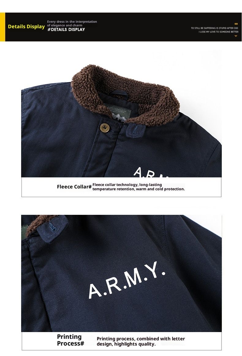 QFV507045555501<2 Middle-aged Men's Jacket Deck Padded Warm Military Workwear Winter Fleece Lined Thickened Casual Turn-down Collar Cotton_voghion.com