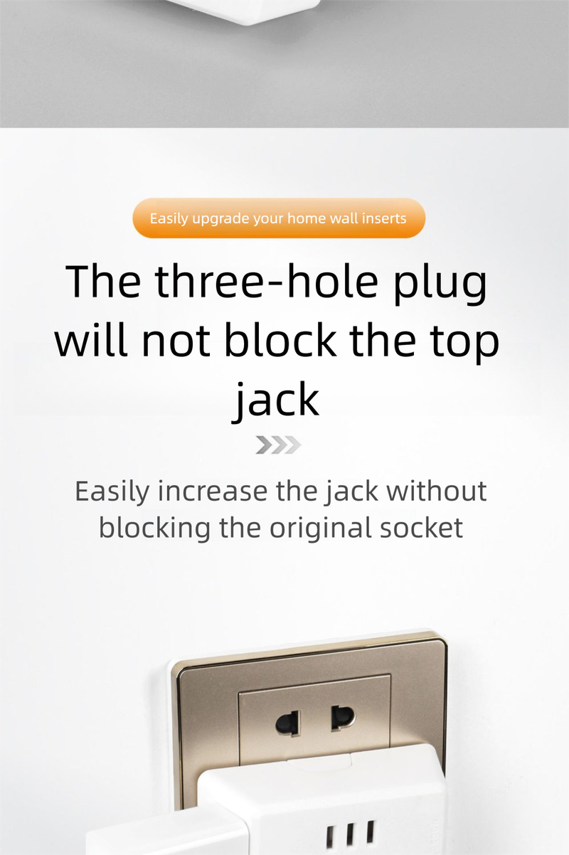 Mini-Multifunktions-Konvertierungssteckdose, Mehrloch-Steckdosenleisten-Konverter, tragbar, für Zuhause, Büro, Schlafsaal_voghion.com