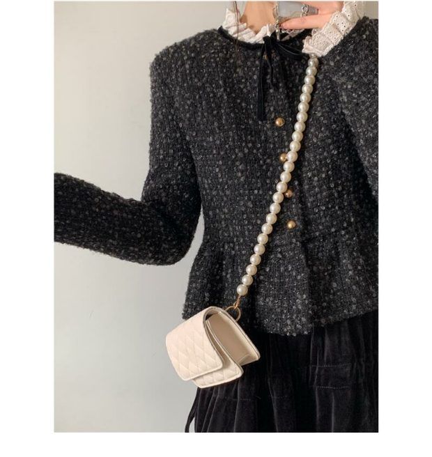 Mini Brust Exquisite Kleine 2024 Neue Kette Gefühl Perle Casual Lingge Schräge Straddle Mom Tasche_voghion.com