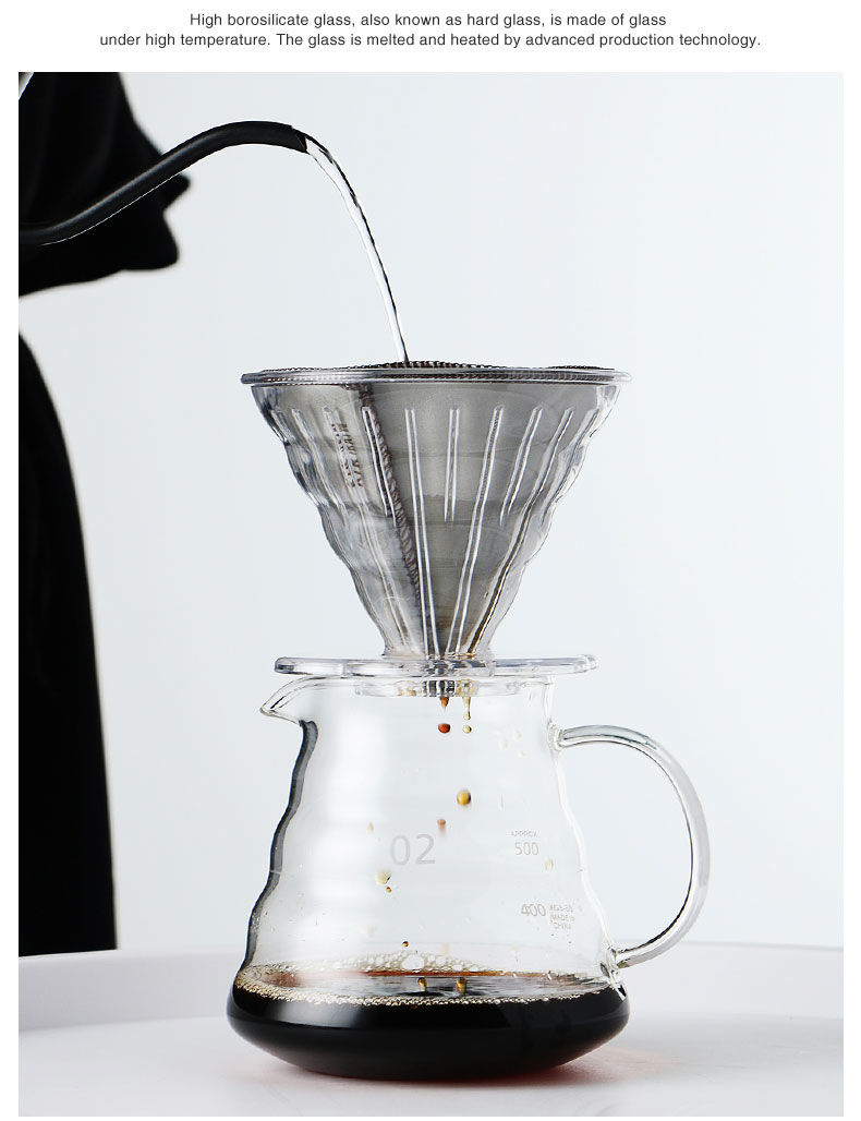 Håndbrygget skærm, præcisions ultrafin V02, fint papir, genanvendelig rustfrit stål konisk kaffefilterskærm_voghion.com