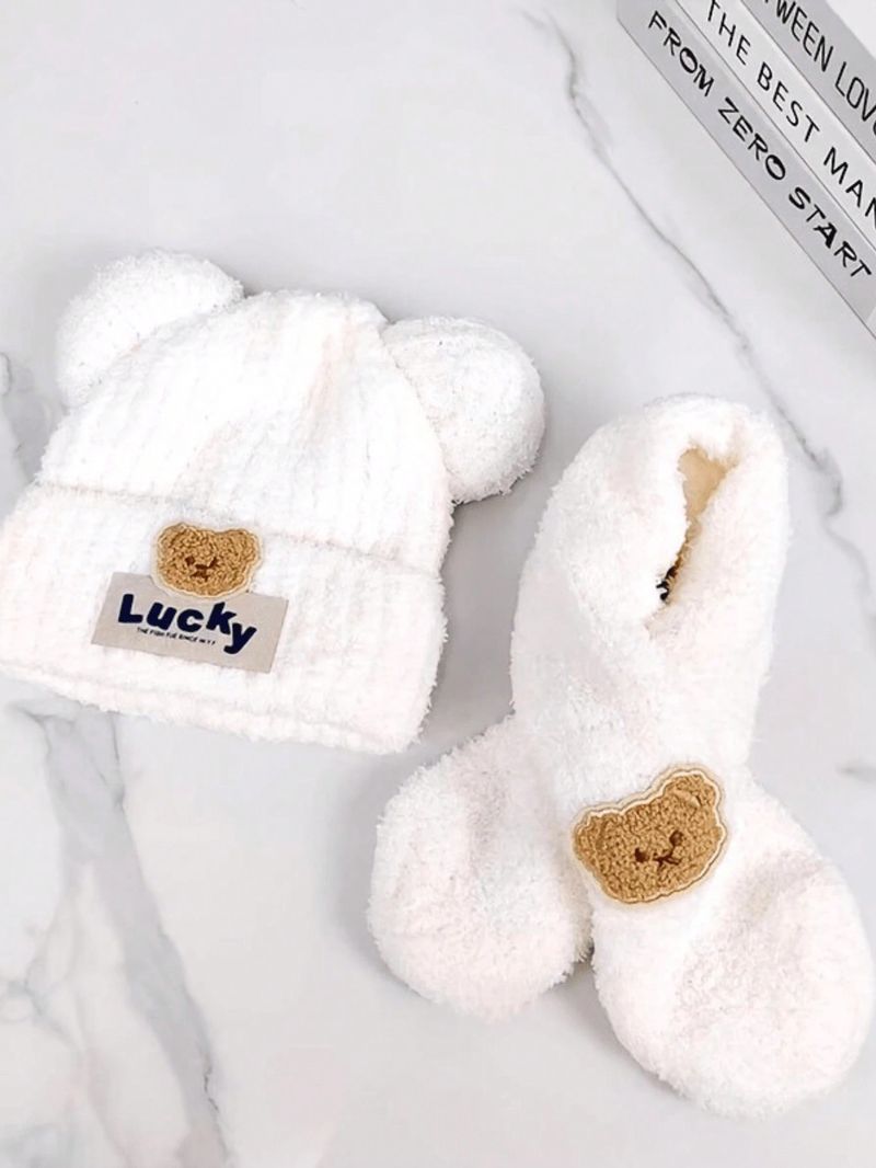 2 tk/1 komplekt paksust soojast fliisist mütsi ja salli komplekti, külma ilma kõrvaklappidega müts, mis sobib suusatamiseks_voghion.com