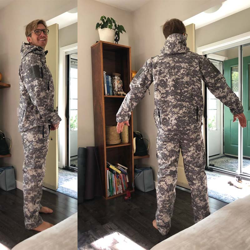 Kurtka wojskowa Soft Shell Training Mundur bojowy Safari Męskie taktyczne kurtki wiatroszczelne + spodnie Outdoor Fleece Army_voghion.com