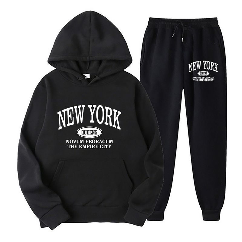 Nueva sudadera con capucha para hombre con conjunto deportivo casual de dos piezas con estampado de moda para hombre_voghion.com
