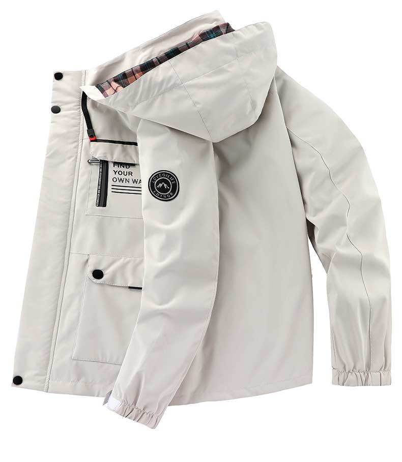 Casual Parka Autumn Winter Hooded Jacket Men's Coat Solid Color Outdoor Fashion_voghion.com