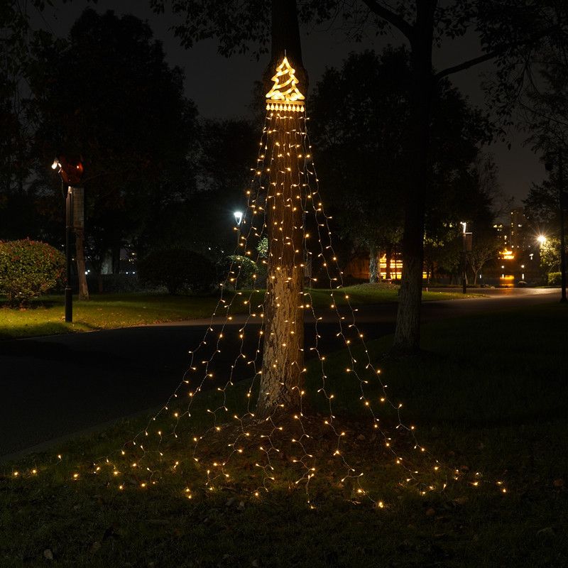 Christmas LED Five Pointed Star Waterfall Light Christmas Tree Light Flowing Light Outdoor Decorative Light Garden Remote Control Solar Light_voghion.com