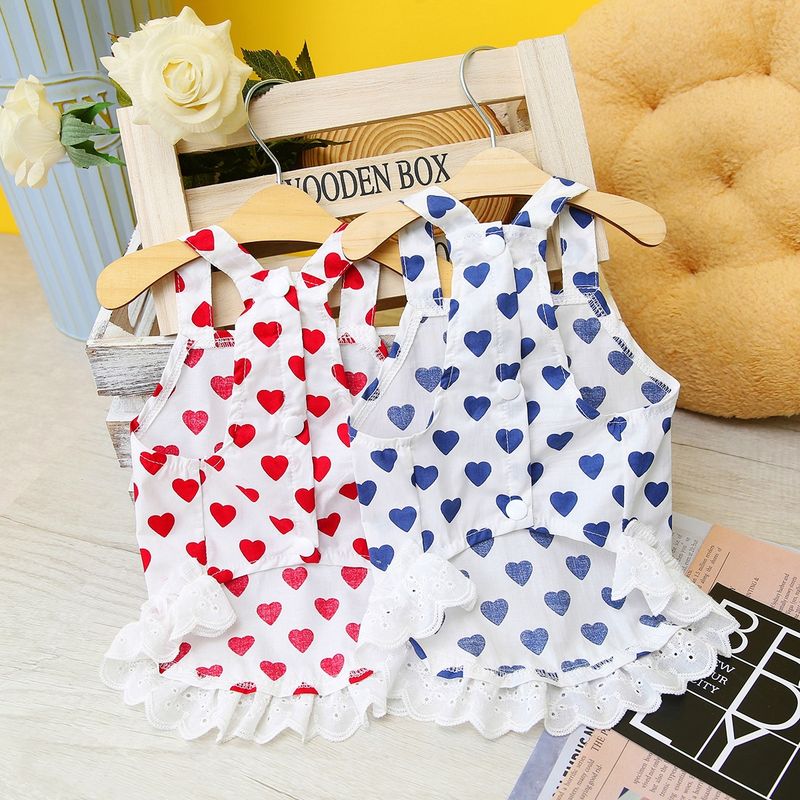 Vestiti per gatti, cani di piccola taglia, animali domestici, orsacchiotti, bichon, primavera estate, principessa, cinturino in pizzo, moda, vestito a cuore_voghion.com