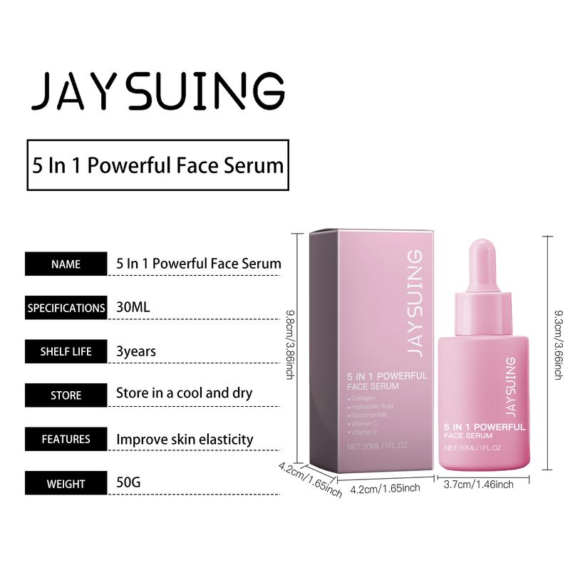 Jaysuing 5 In 1 Moisturizing Essence, Moisturizing, Firming And Repairing Facial Skin Elastic Moisture Lock And Shine Serum_voghion.com