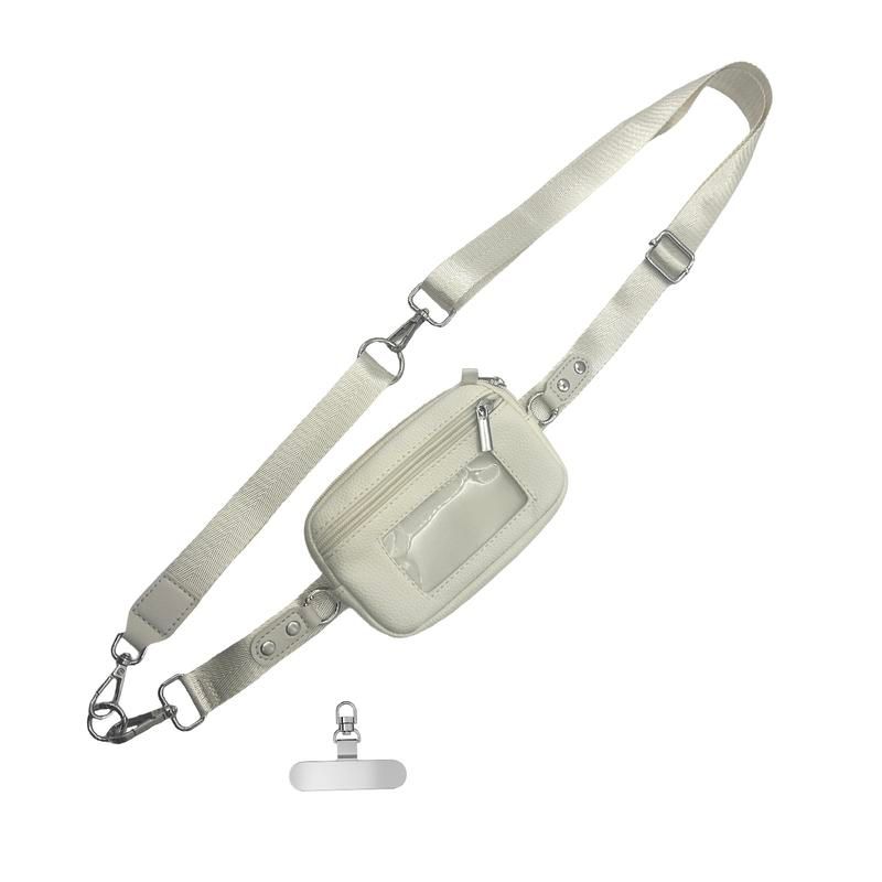 Handy-Geldbörse mit Umhängetasche, verstellbarer und abnehmbarer Handgelenkriemen, kabellose Handytasche mit Ausweisfenster und Reißverschlusstasche, geeignet für Damen_voghion.com
