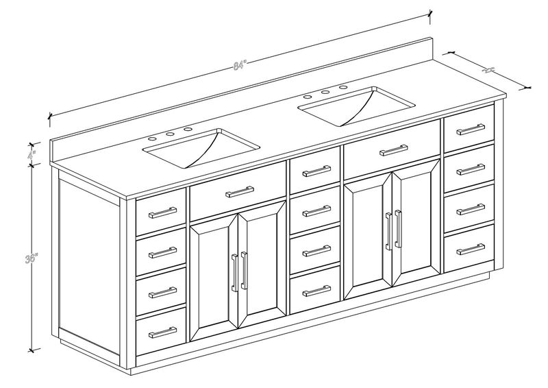 84" Bathroom Vanity With Double Sink, Modern Bathroom Vanity Set With Soft-Close Cabinet And 9 Drawers, Solid Wood Bathroom Storage Cabinet With Countertop And Backsplash, Milk Oak_voghion.com