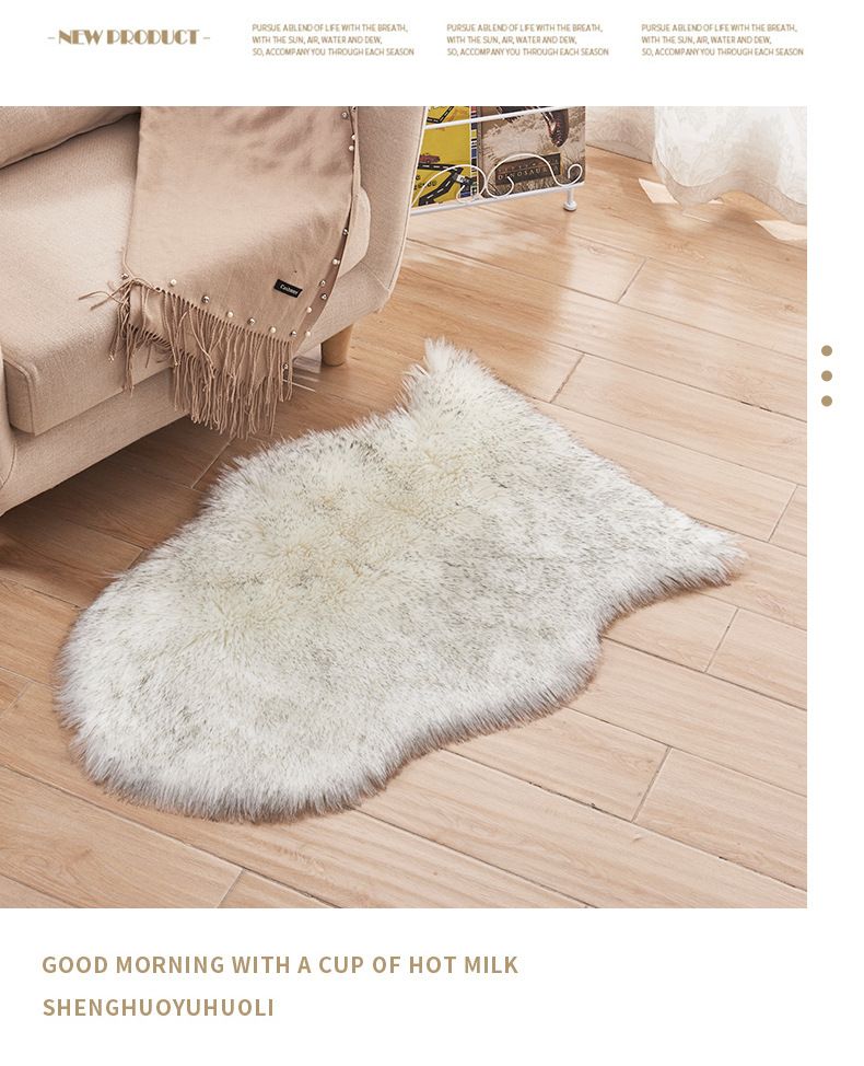 Moderne, minimalistische Plüsch-Bodenmatte für Wohnzimmerteppich, schmutzabweisend, leicht zu reinigen, weicher Nachttischvorleger für Schlafzimmer_voghion.com