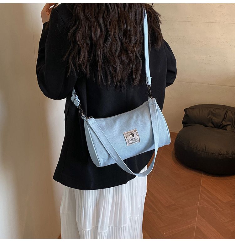 Borsa a secchiello da donna, popolare, casual, in denim, da viaggio, a tracolla, monospalla, cilindrica, da donna_voghion.com