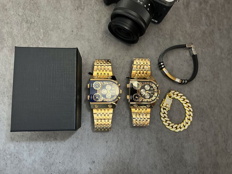 Herenhorloge van roestvrij staal met meerdere tijdzones, grote lichtgevende wijzerplaat en geschenkverpakking, casual quartzhorloge met stalen band_voghion.com