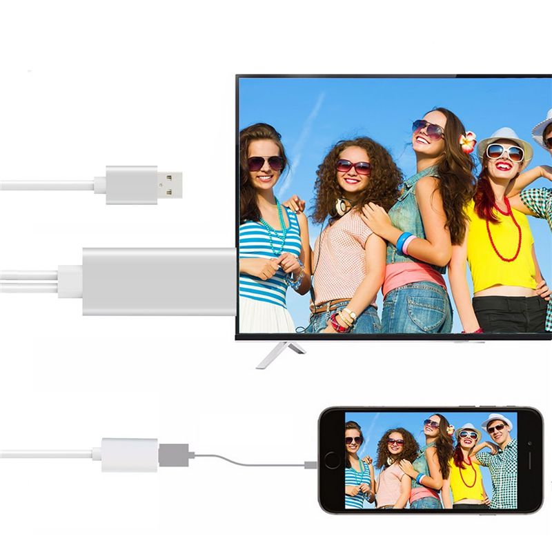 Cablu HDMI la HDTV cu 8 pini pentru TV, adaptor AV digital, cablu inteligent HDTV Plug and Play pentru iPhone 7/7s/6/6S/Plus_voghion.com