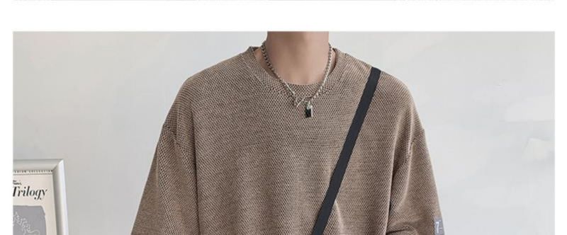 Herrenbekleidungslabel, gestricktes, kurzärmeliges Design, Cleanfit-T-Shirt mit fünf Ärmeln für Herren_voghion.com