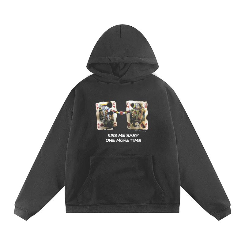 Felpa con cappuccio unisex autunno inverno ERD CRAZY Melancholy Rich Second Generation Burning Romance Poker Slogan_voghion.com