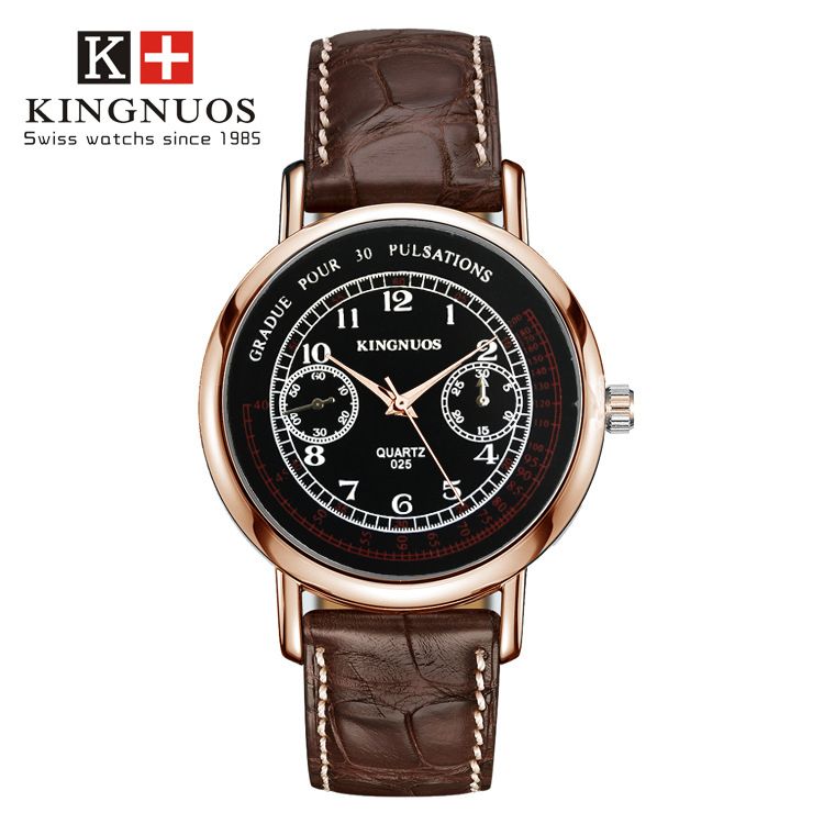 High-End Fashion Casual Men's And Women's Double Eye Five-Pin Belt Couple Quartz Non-Mechanical Watches_voghion.com