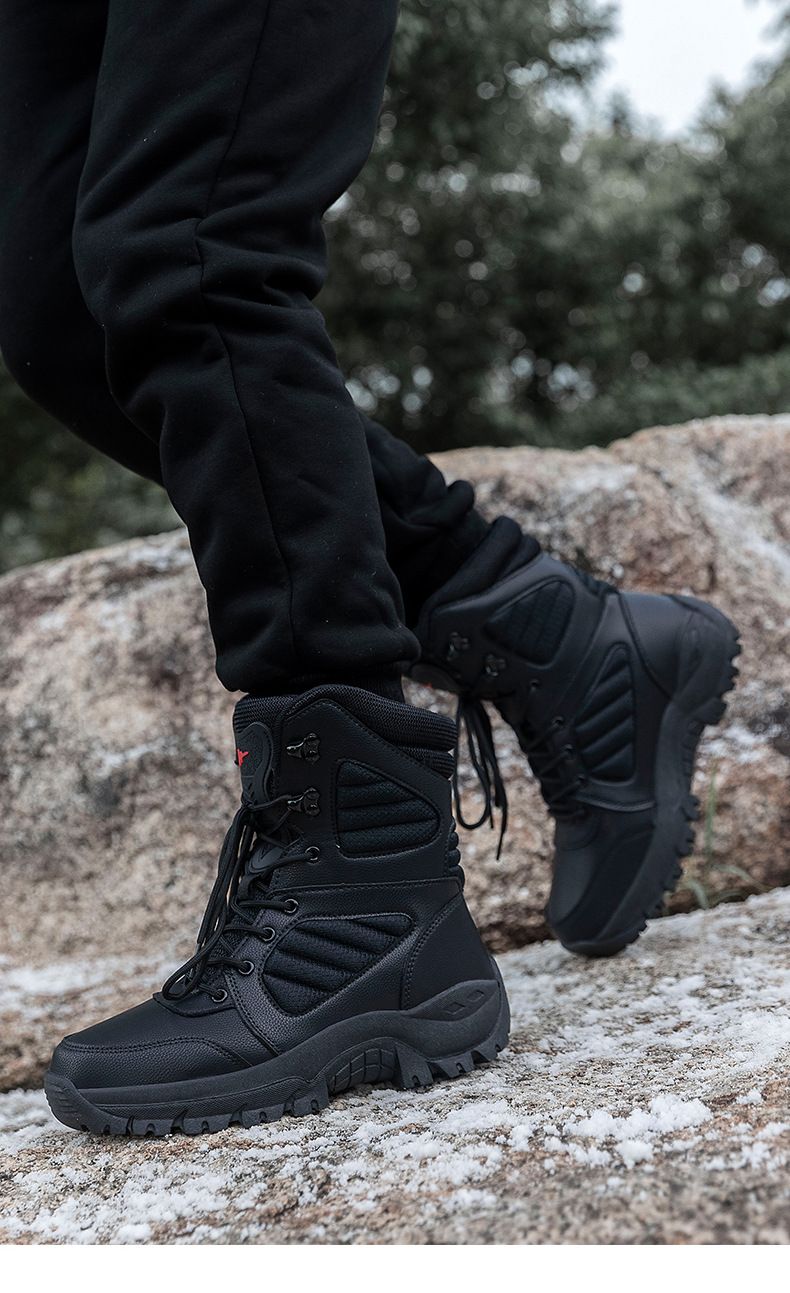 Meeste jalanõud, taktikalised jalanõud ja saapad, pritsmekindlad ja soojad kõrged mägironimis-, suusatamis-, treening- ja võitlusjalanõud, meeste kõrged lahingu- ja sõjaväesaapad_voghion.com