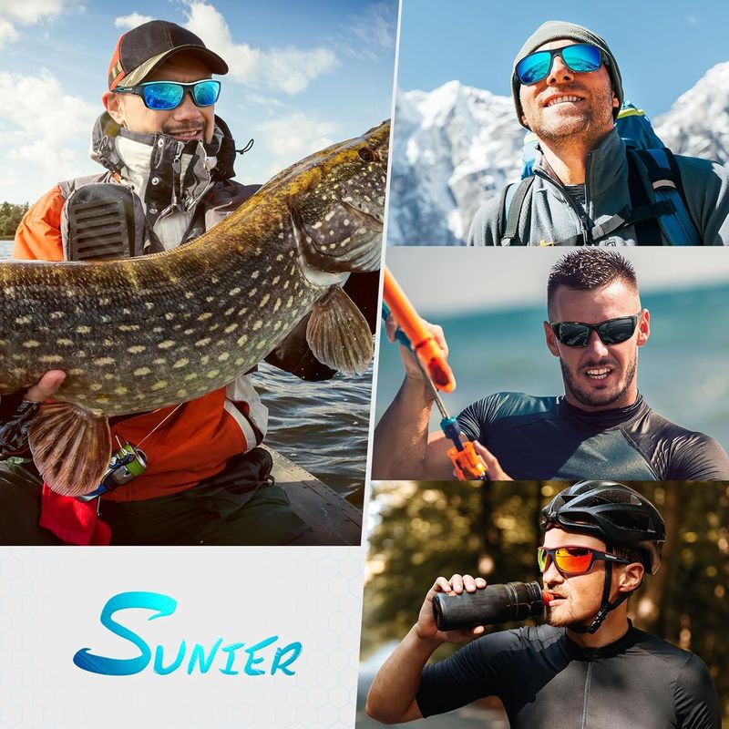 Polarised Sports Cycling Glasses Men's Mirrored Unbreakable Sunglasses Fishing Driving With 100% UV400 Protection Cat 3_voghion.com