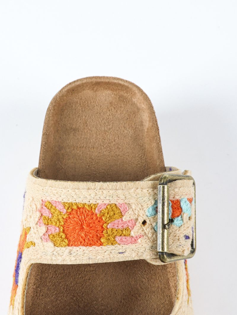 Large Size Slipper Women All Match Thick Bottom One Button Color Sunflower Casual Slippers_voghion.com