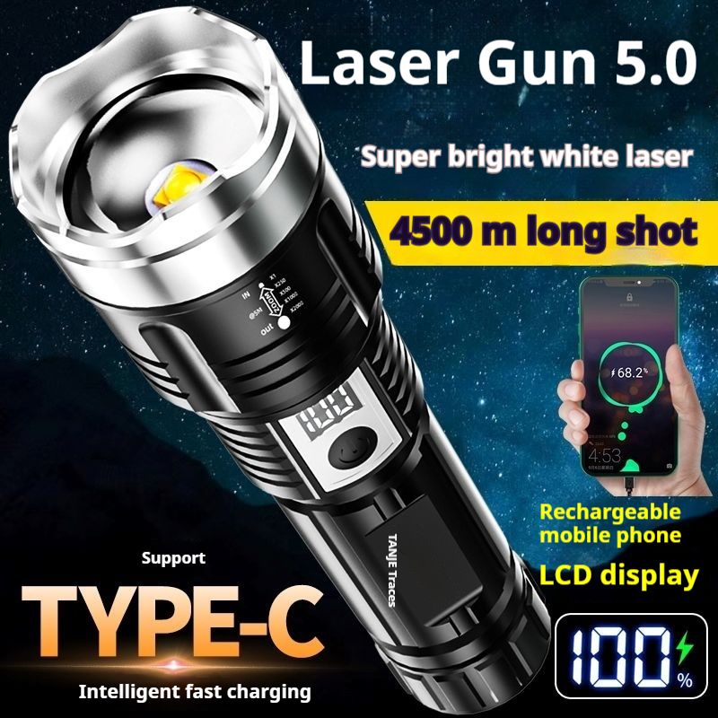 Special Forces P900 Strong Flashlight Portable Charging Ultra Bright Outdoor Zoom Hernia Light Long Range Spotlight LED_voghion.com
