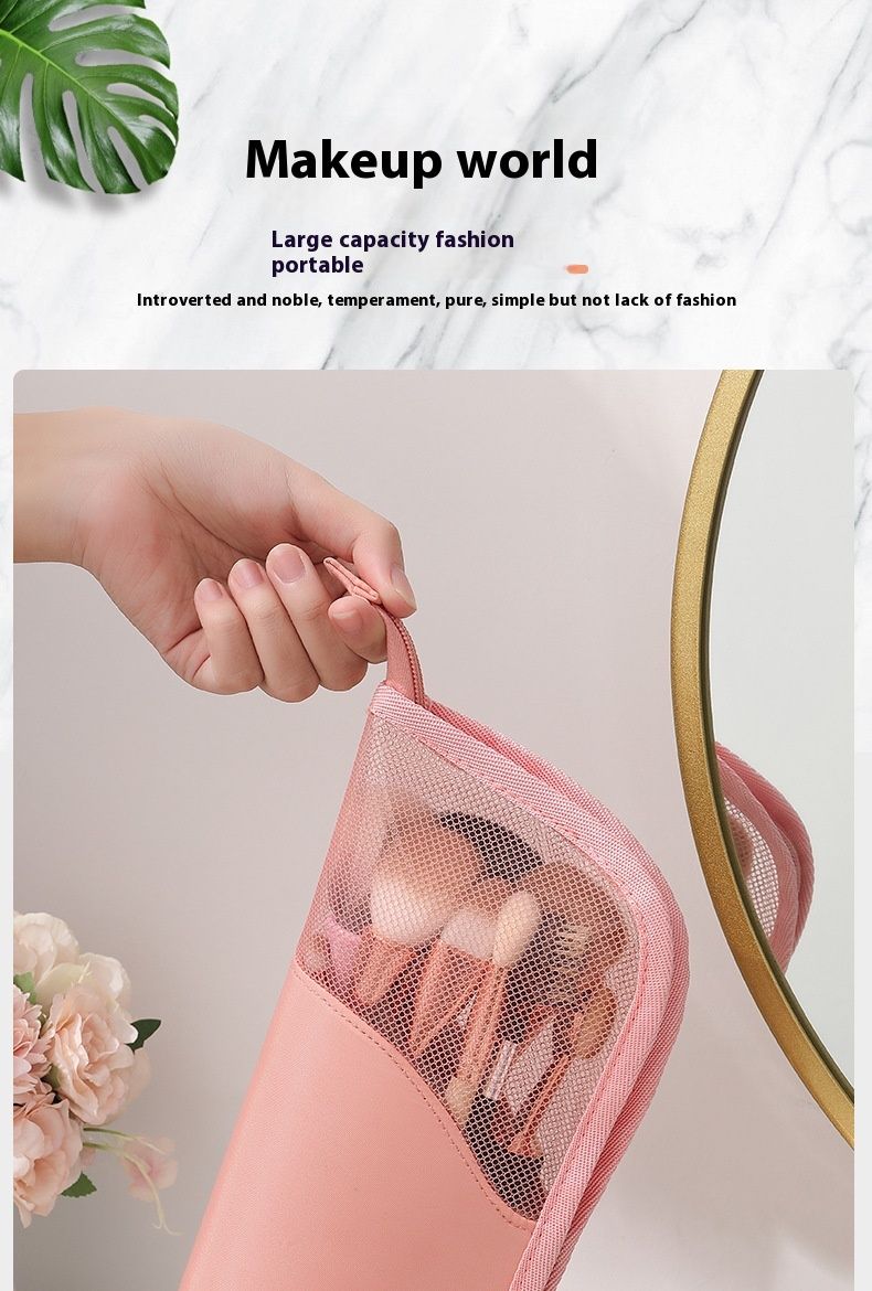 Sac de maquillage Portable, sac de rangement de produits de maquillage étanche et Visible, sac de rangement multifonctionnel de grande capacité Simple_voghion.com