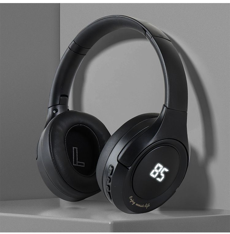 Słuchawki Bluetooth, bezprzewodowe, montowane na głowie, wyświetlacz głośności i poziomu naładowania baterii, składane gniazdo karty, bardzo długi czas czuwania,_voghion.com