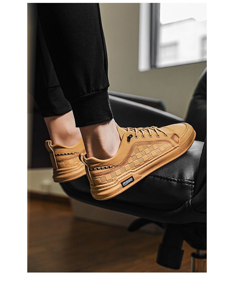 Men's 2024 new summer breathable work board men's wear-resistant and comfortable casual leather black labor protection_voghion.com
