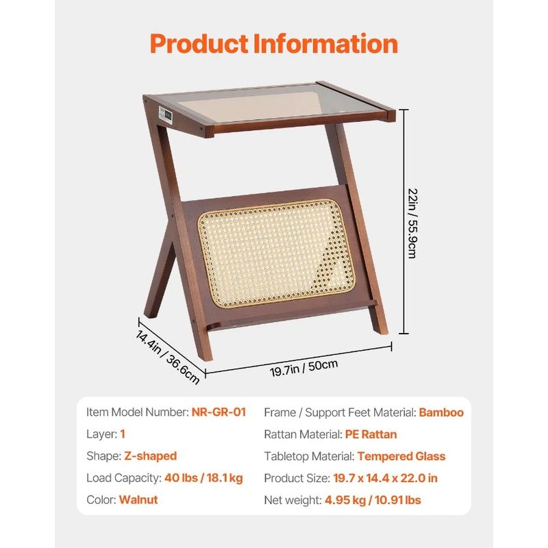 Table 1-Tier Z-Shaped Table Rattan Coffee Living Rattan Coffee Room For_voghion.com