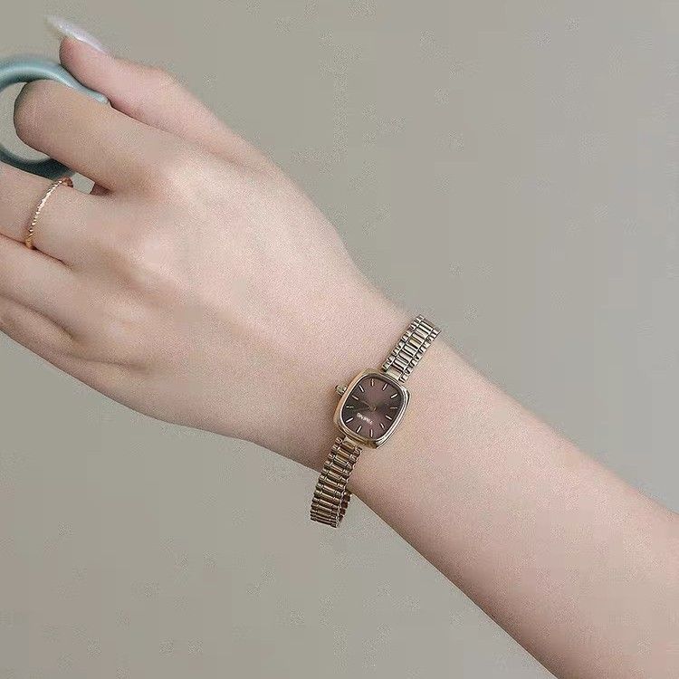 Little Gold Label Women's Light Niche Exquisite Square Watch 2024 New Small Dial Quartz Waterproof Wristwatch_voghion.com
