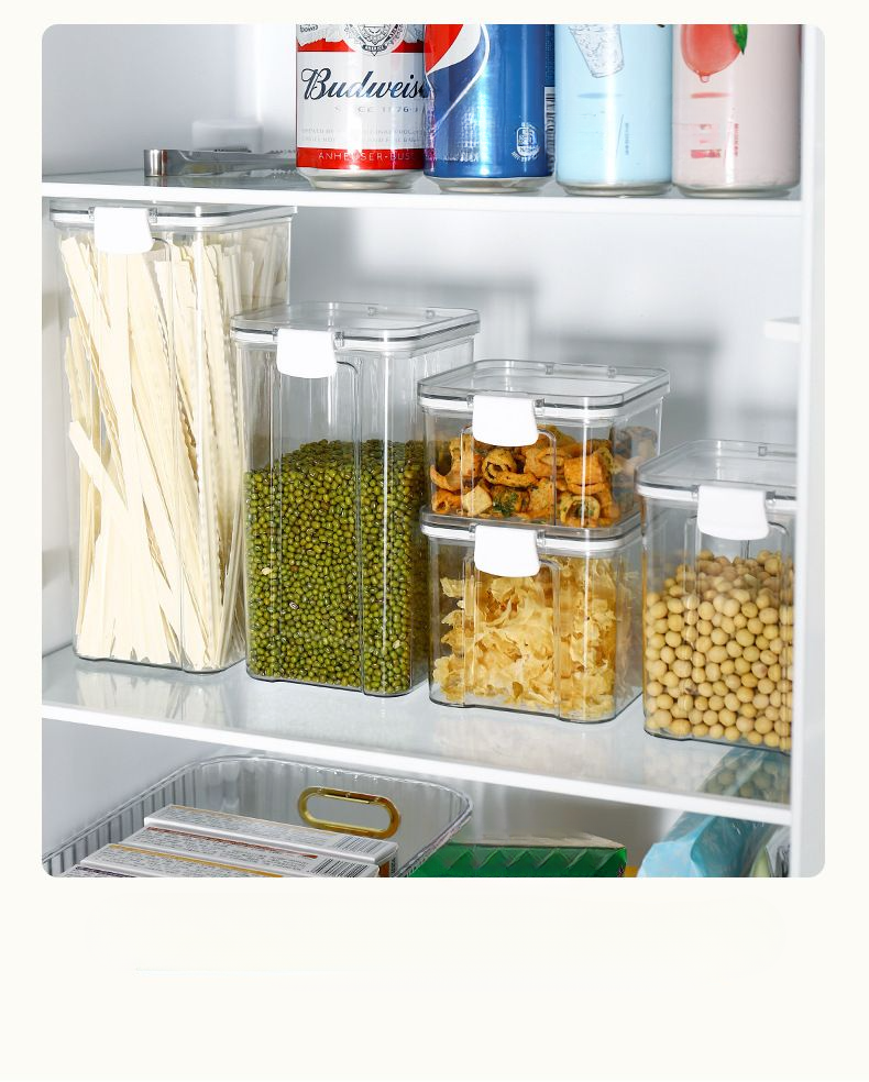 Sealed Food-Grade Container Kitchen Transparent Plastic Jar Grain Storage Box_voghion.com