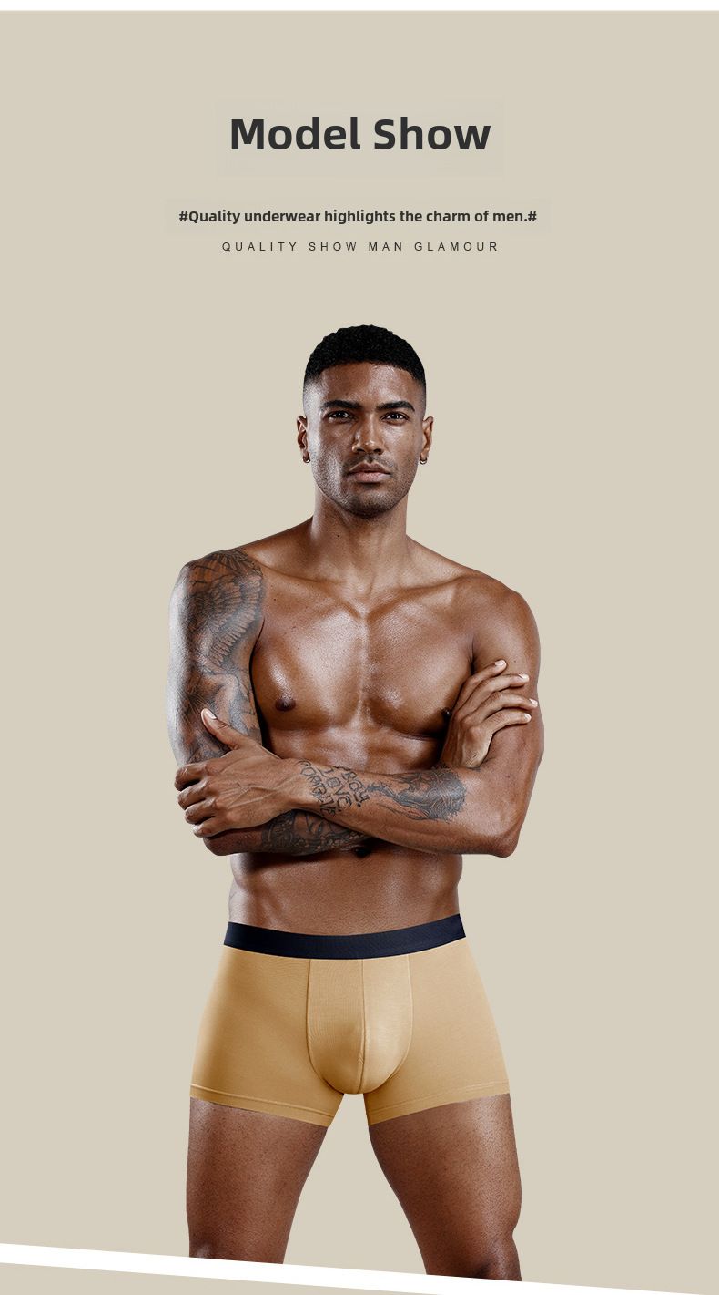 Jiao Tong Intimo Uomo Modal 60S Senza Cuciture Traspirante Antibatterico Boxer Zhongshan Xiaolan Intimo All'ingrosso_voghion.com